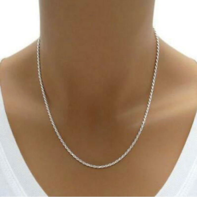 Vintage Italy 925 Sterling Silver 18 Diamond Cut Chain 49$